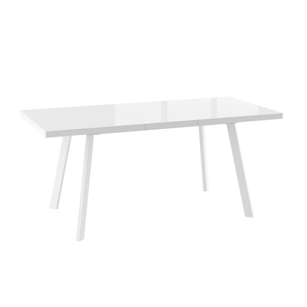 Стол BORG-140, раздвижной со стеклом 140(180)х85, БЕЛЫЙ ОПТИВАЙТ/БЕЛЫЙ) BORG 140